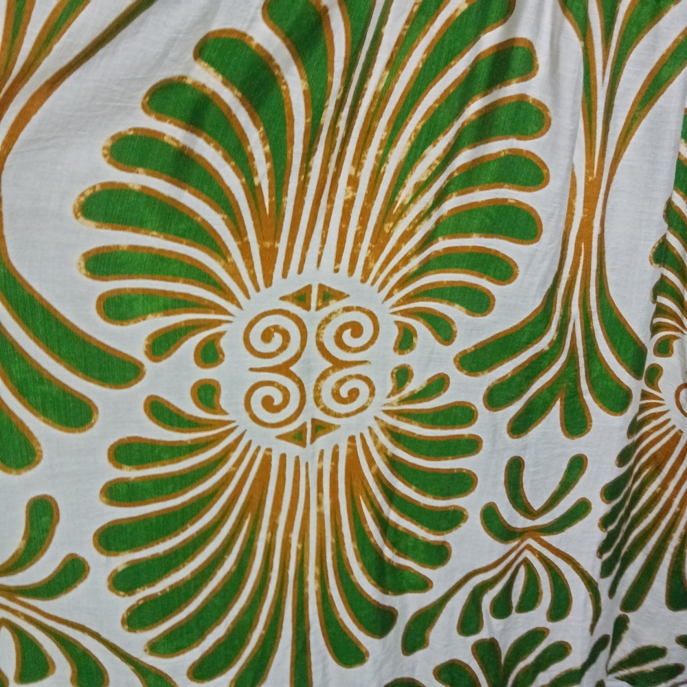 Aakaa Halter Maxi Dress Green & Brown Palm Print Spaghetti Straps Size S NWT - Picture 4 of 15